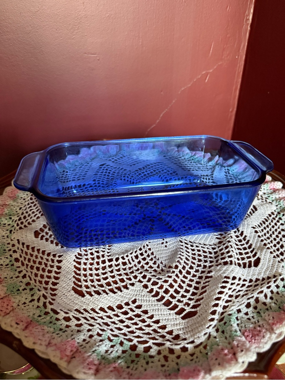 Vintage Pyrex Cobalt Blue Glass Loaf Pan 213-R- 1.5 Ouart